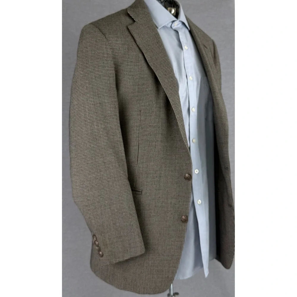 Polo Ralph Lauren Mens 41R‎ Brown Houndstooth Blazer Sport Coat USA Made